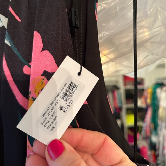 MILLY Adrian Floral Halterneck Midi Dress size 10 NWT - Picture 7 of 8